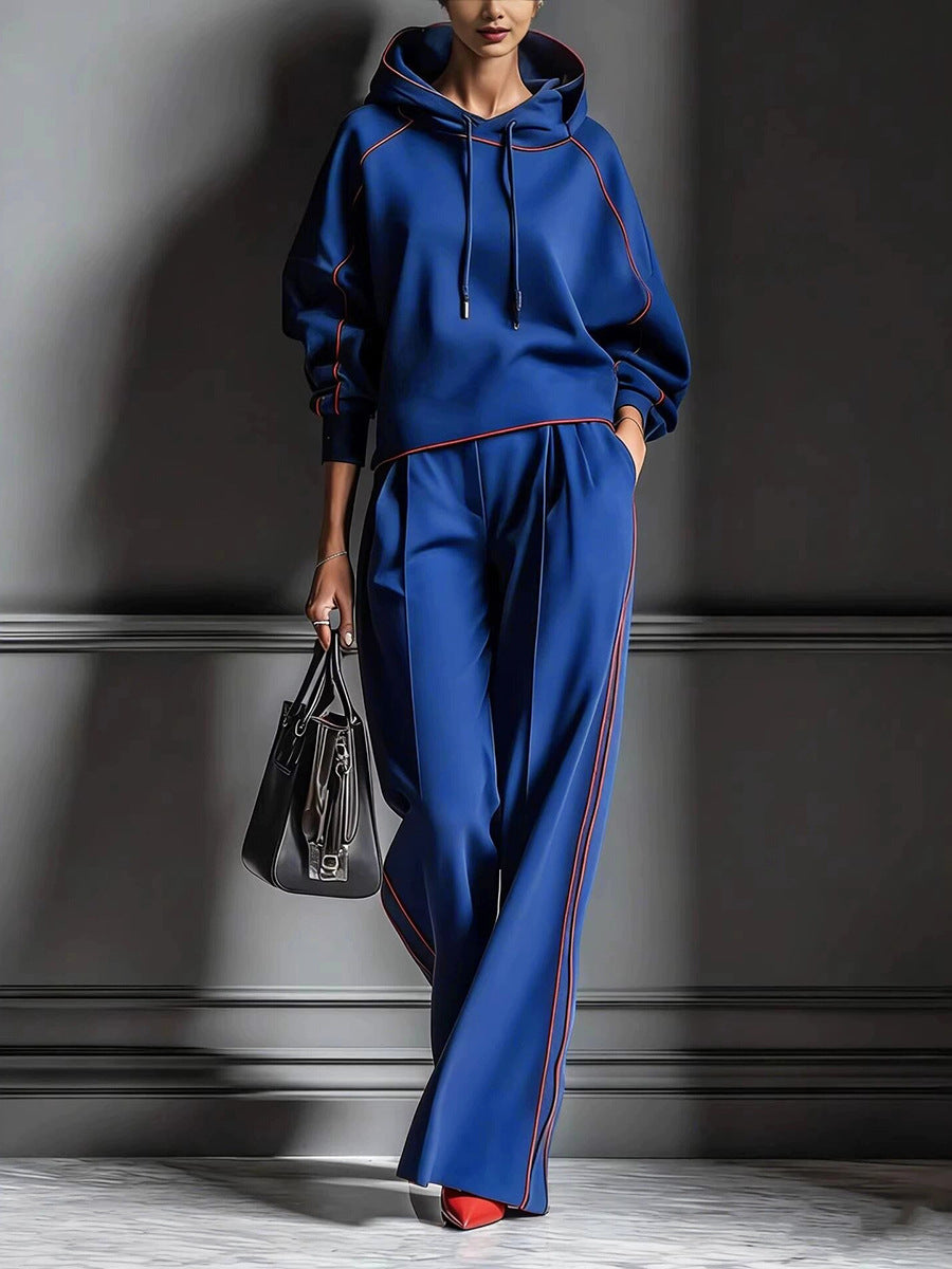 Color Block Oversized Hoodie Pants Matching Set