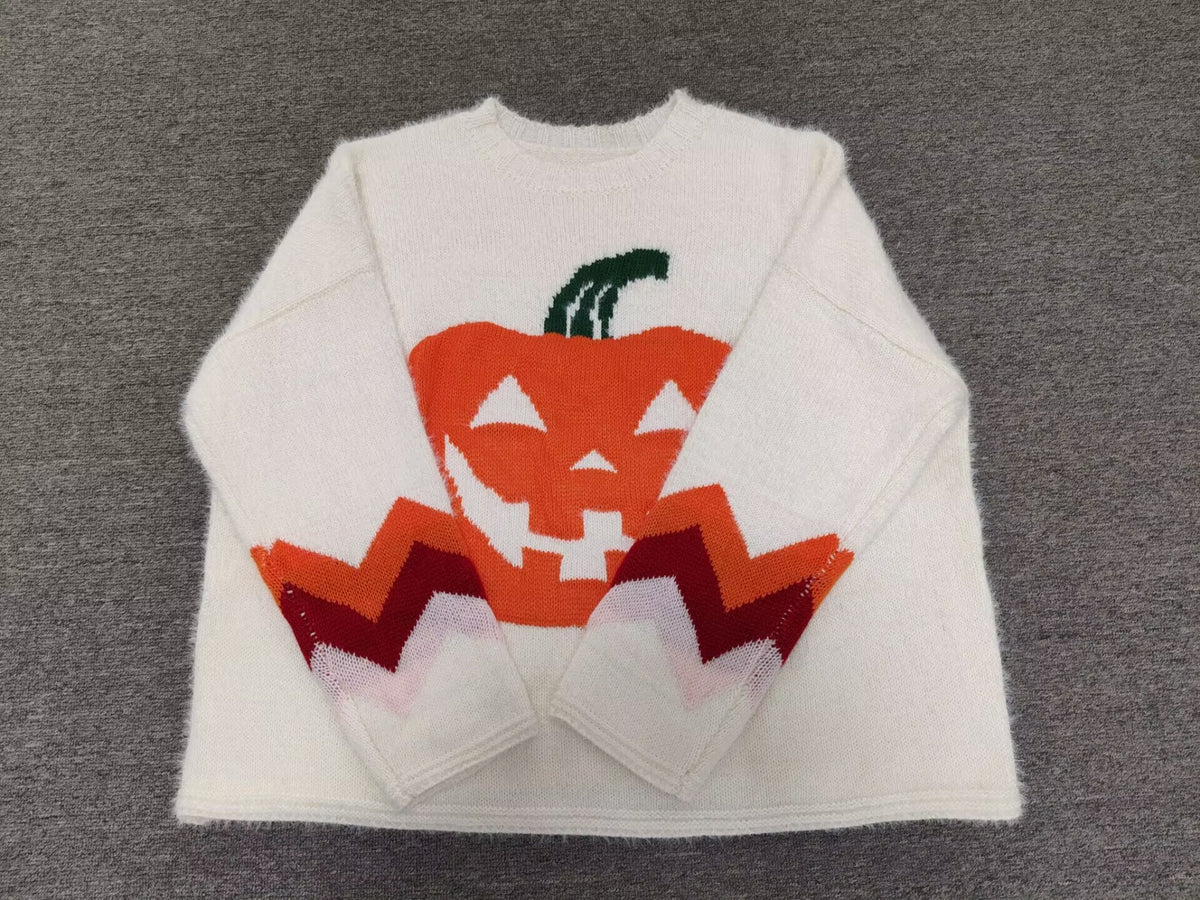 Cozy Oversized Graphic Crewneck Knit Sweater