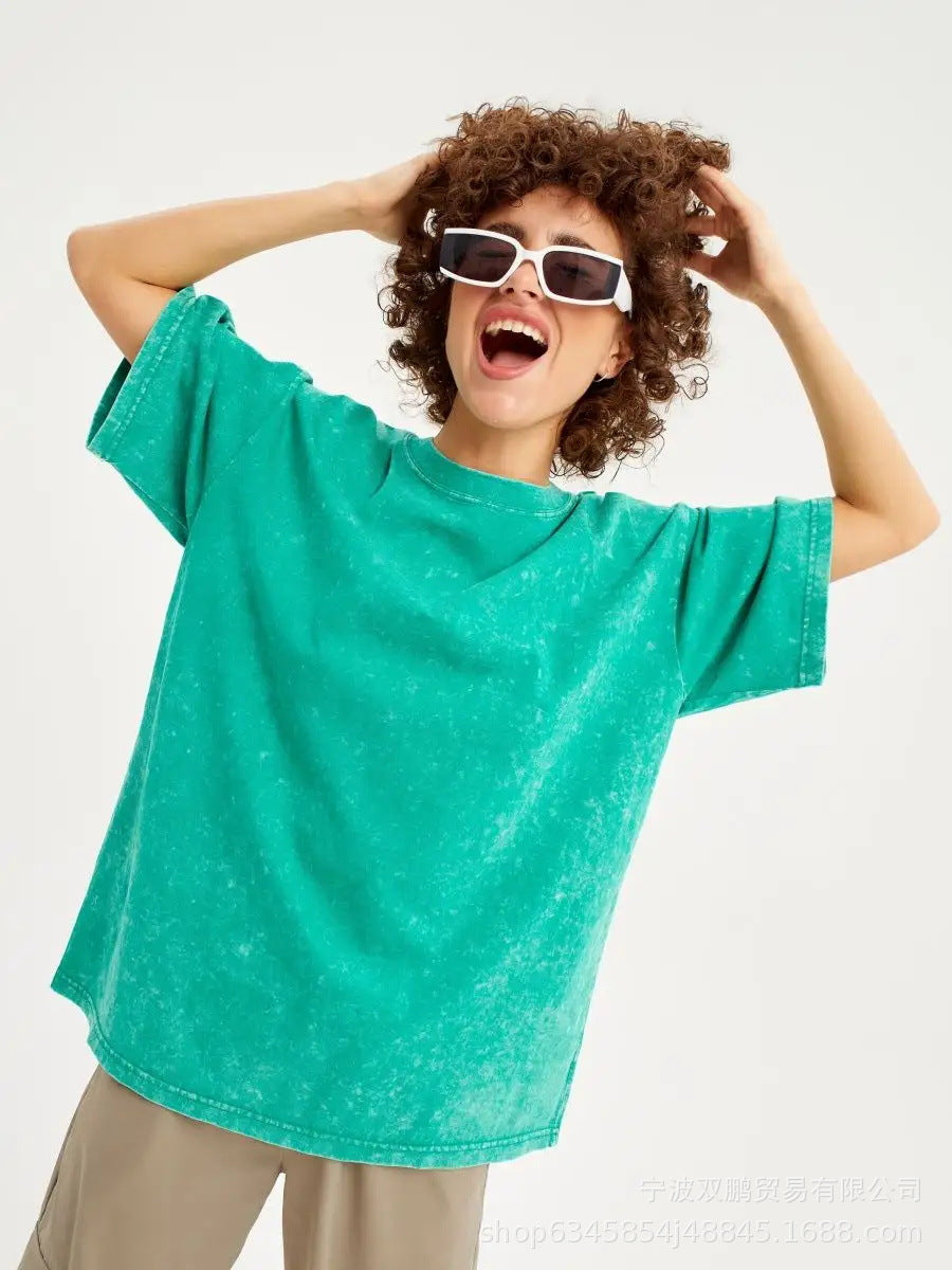 Women's Oversized Vintage Washed Cotton T-Shirt