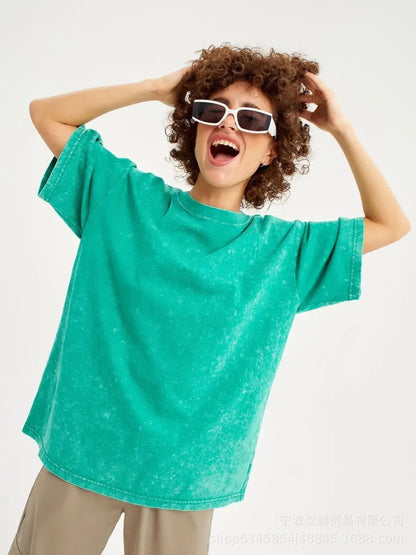 Women's Oversized Vintage Washed Cotton T-Shirt