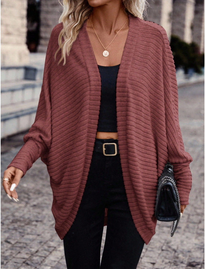 Women's Batwing Sleeve Open Front Knit Cardigan