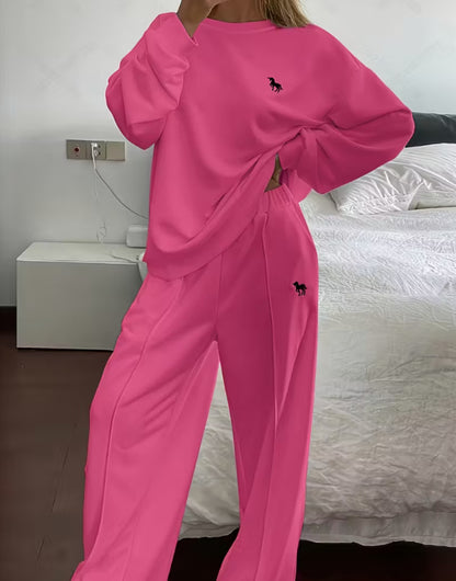 Women's Oversized Embroidered Sweatsuit Lounge Set