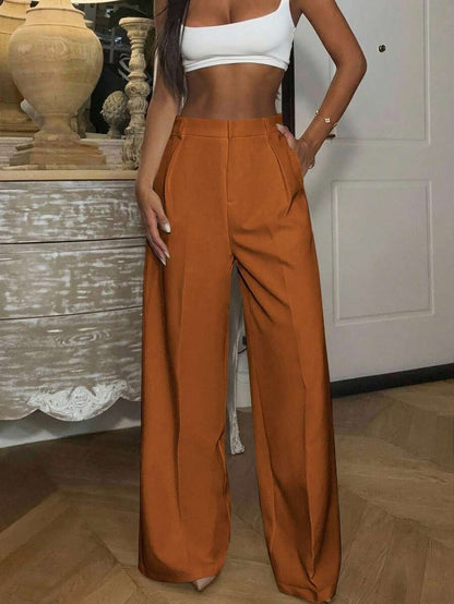 High Waisted Wide Leg Dress Pants Casual Work Trousers