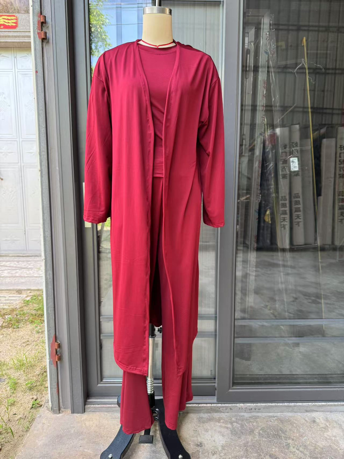Women's Elegant Long Sleeve Wide Leg Pants Matching Set