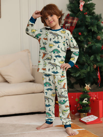 Animal Dinosaur Parent-Child Printed Christmas Pajama Set