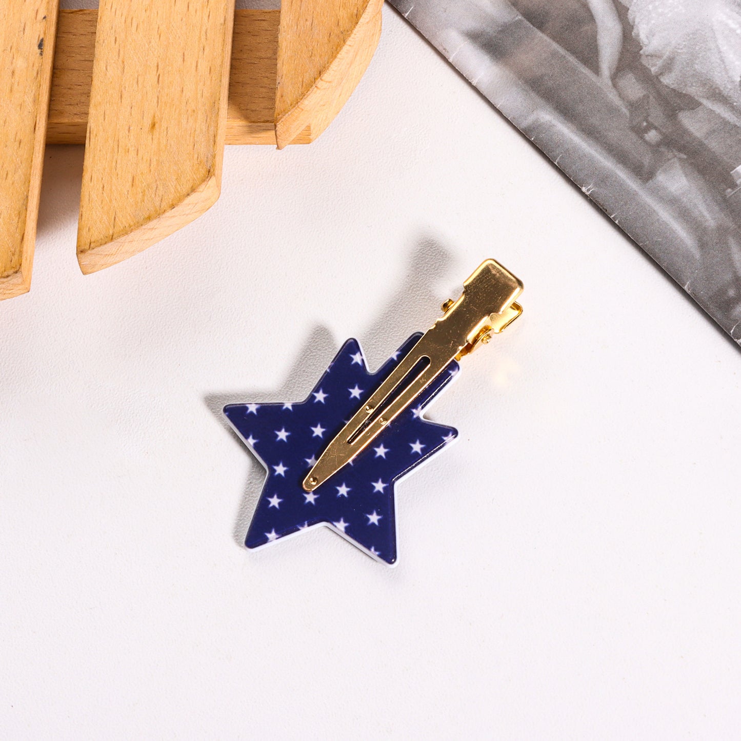 4th of July Star Hair Claw Clip Alligator Patriotic USA