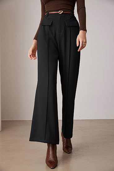 Women's High-Waist Wide-Leg Suit Pants – Elegant Business Trousers