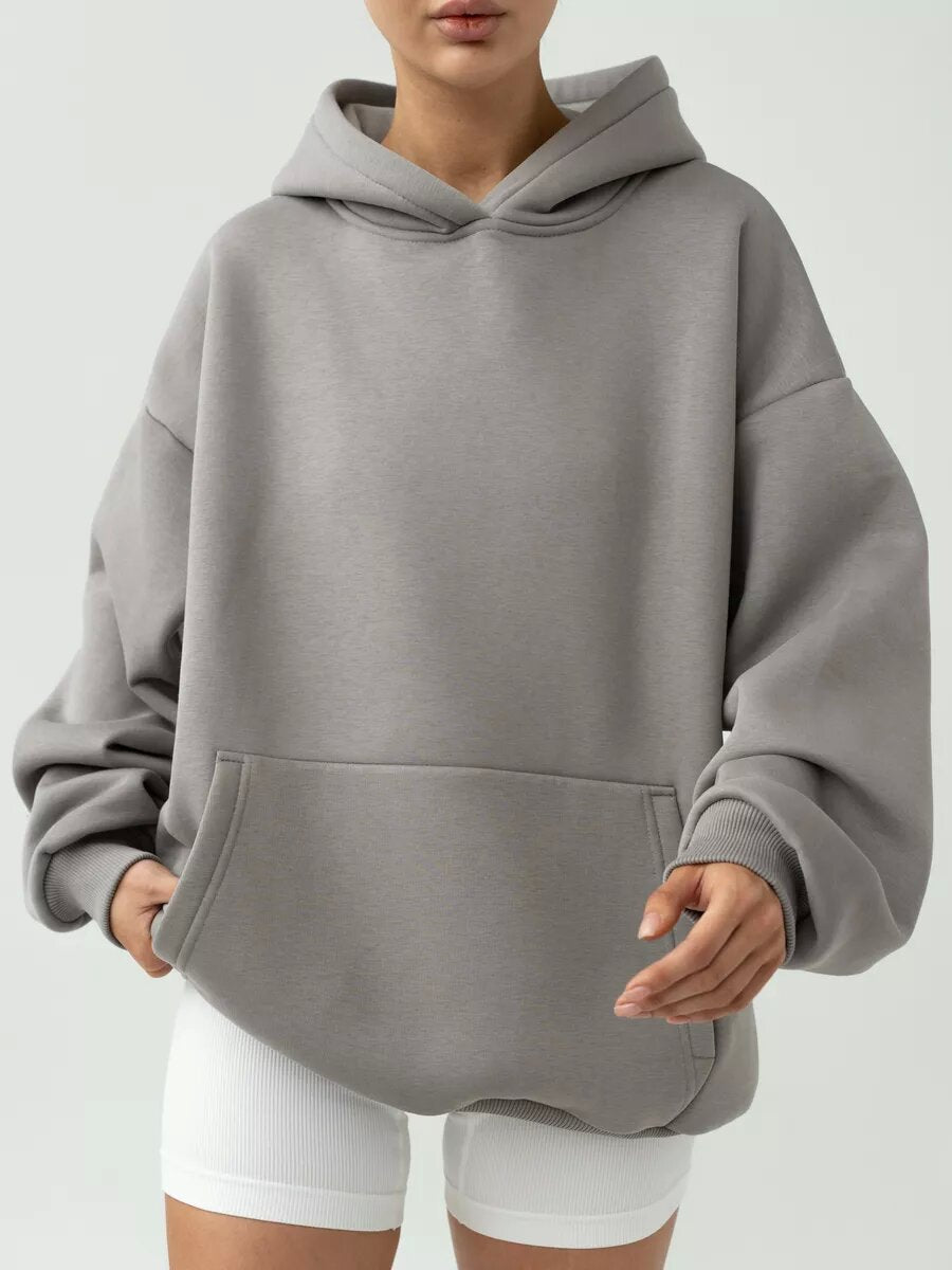 Women's Oversized Hoodie Solid Streetwear Sweatshirt