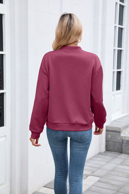 Women's Casual Zip Up Sweatshirt Jacket Long Sleeve Quilted