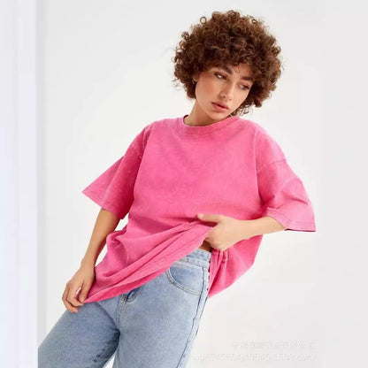 Women's Oversized Vintage Washed Cotton T-Shirt