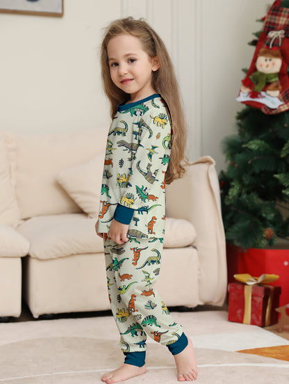 Animal Dinosaur Parent-Child Printed Christmas Pajama Set