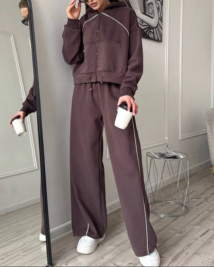 Women's 2 Piece Zip Hoodie Joggers Lounge Set
