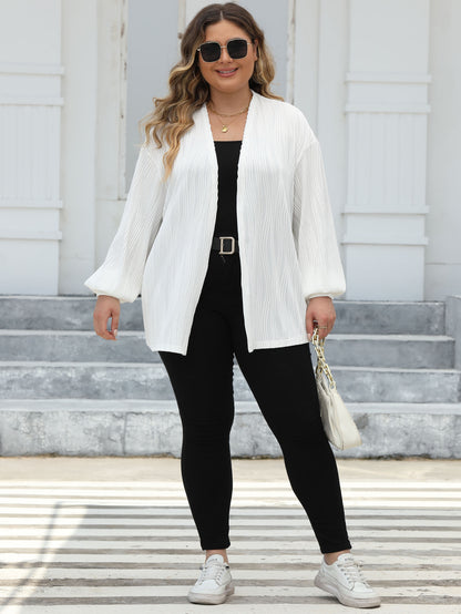 Women's Wavy Striped Casual Loose and Comfortable Lantern Sleeve Air-conditioned Shirt