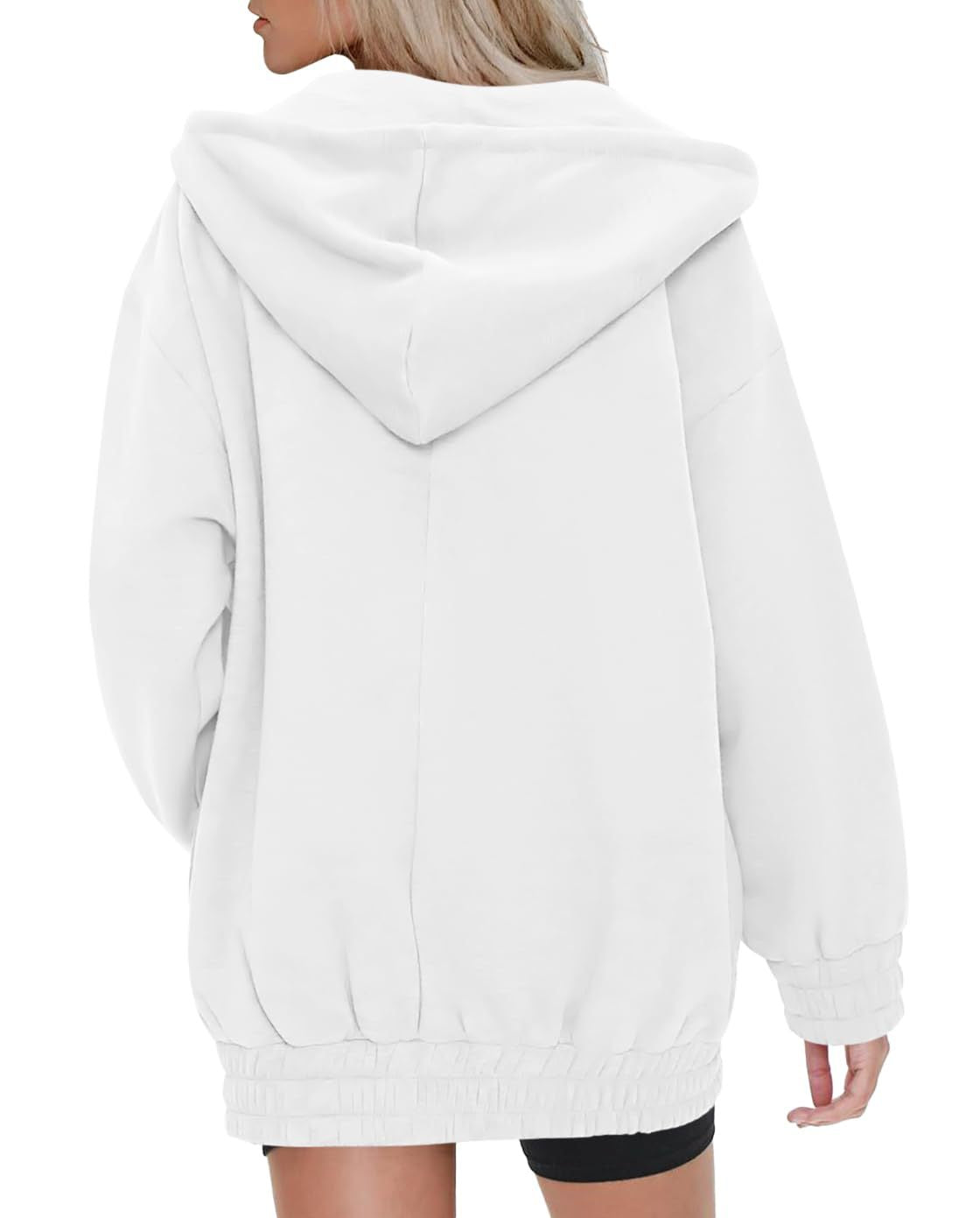 Women's Oversized Fleece Zip Up Hoodie Jacket Casual