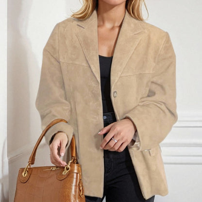 Women's Oversized Vintage Blazer Button Front Jacket