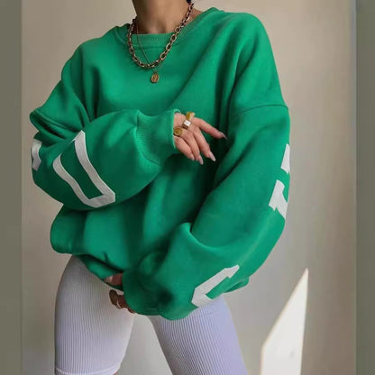 Women's Oversized Graphic Fleece Crewneck Sweatshirt