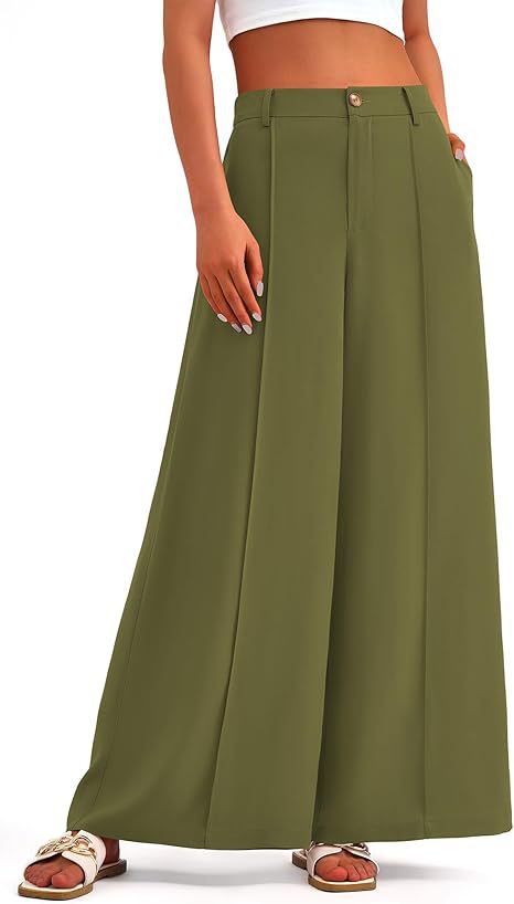 Women's High-Waisted Wide-Leg Palazzo Pants – Elegant Business Trousers