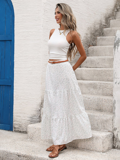 Floral Maxi Skirt Set Sleeveless Tank Resort Outfit