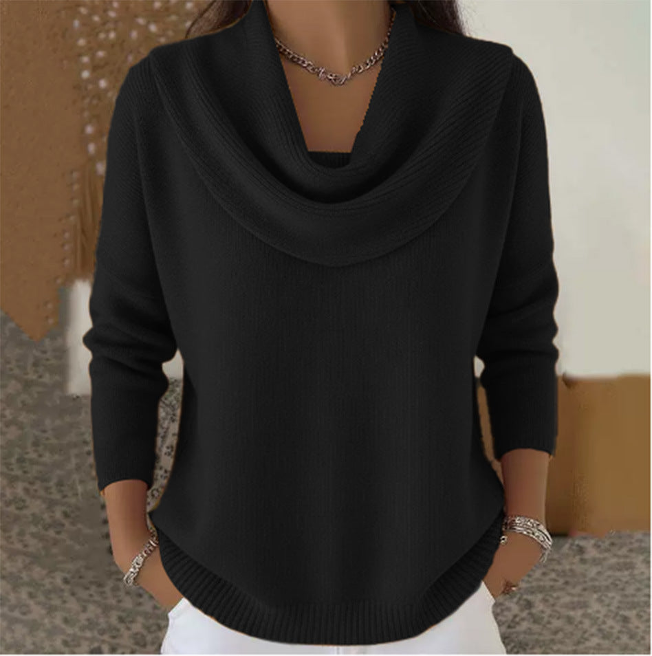 Women's Oversized Cowl Neck Knit Pullover Sweater