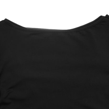 Lace Back Bow Top Boat Neck Long Sleeve Slim Fit