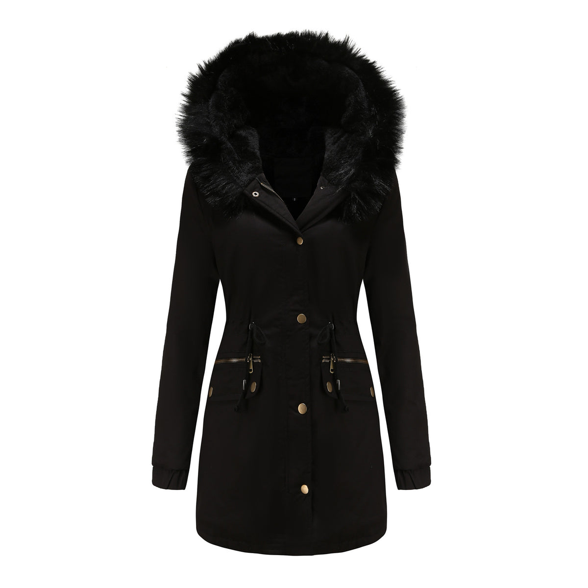 Women's Winter Parka Faux Fur Hooded Warm Long Coat