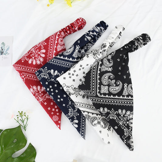 Paisley Triangle Headband Elastic Hair Scarf Wrap Band