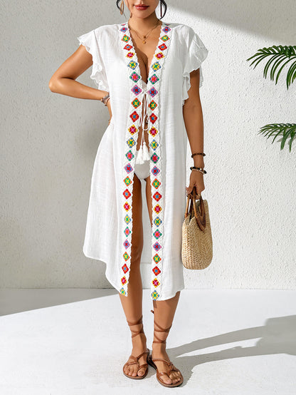 Womens Boho Crochet Beach Cover Up Dress Swimwear