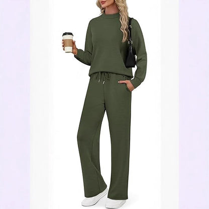 Women's Two Piece Lounge Set Wide Leg Pants Sweatshirt
