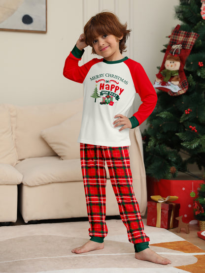 Christmas Gift Plaid Letter Parent-child Package Printed Christmas Pajamas