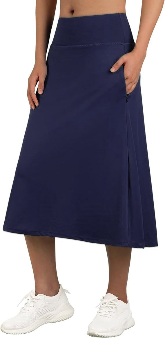 Women's High-Waisted A-Line Skirt with Pockets – Casual Sports Skirt