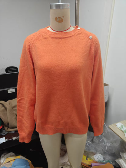 Women's Chenille Button Shoulder Batwing Sweater