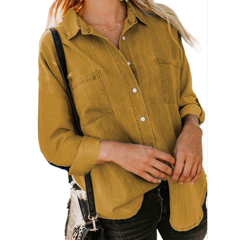 Women's Classic Long Sleeve Button Down Shirt
