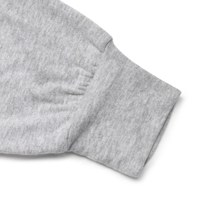 Customizable  Beige and Grey Color Block Crewneck Pullover Sweater
