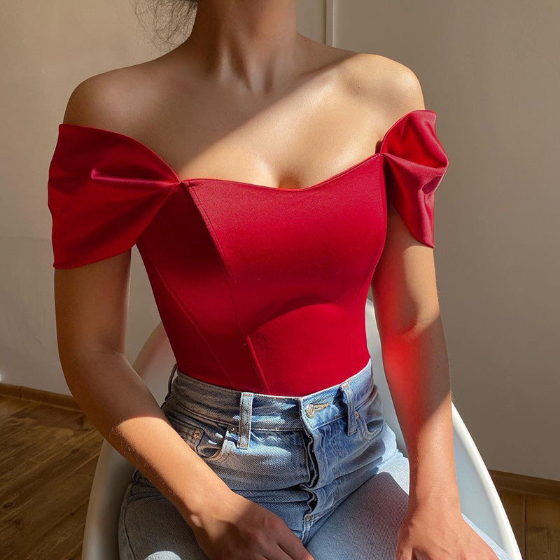 Halter Corset Top Satin Bustier Slim Fit Summer Tank