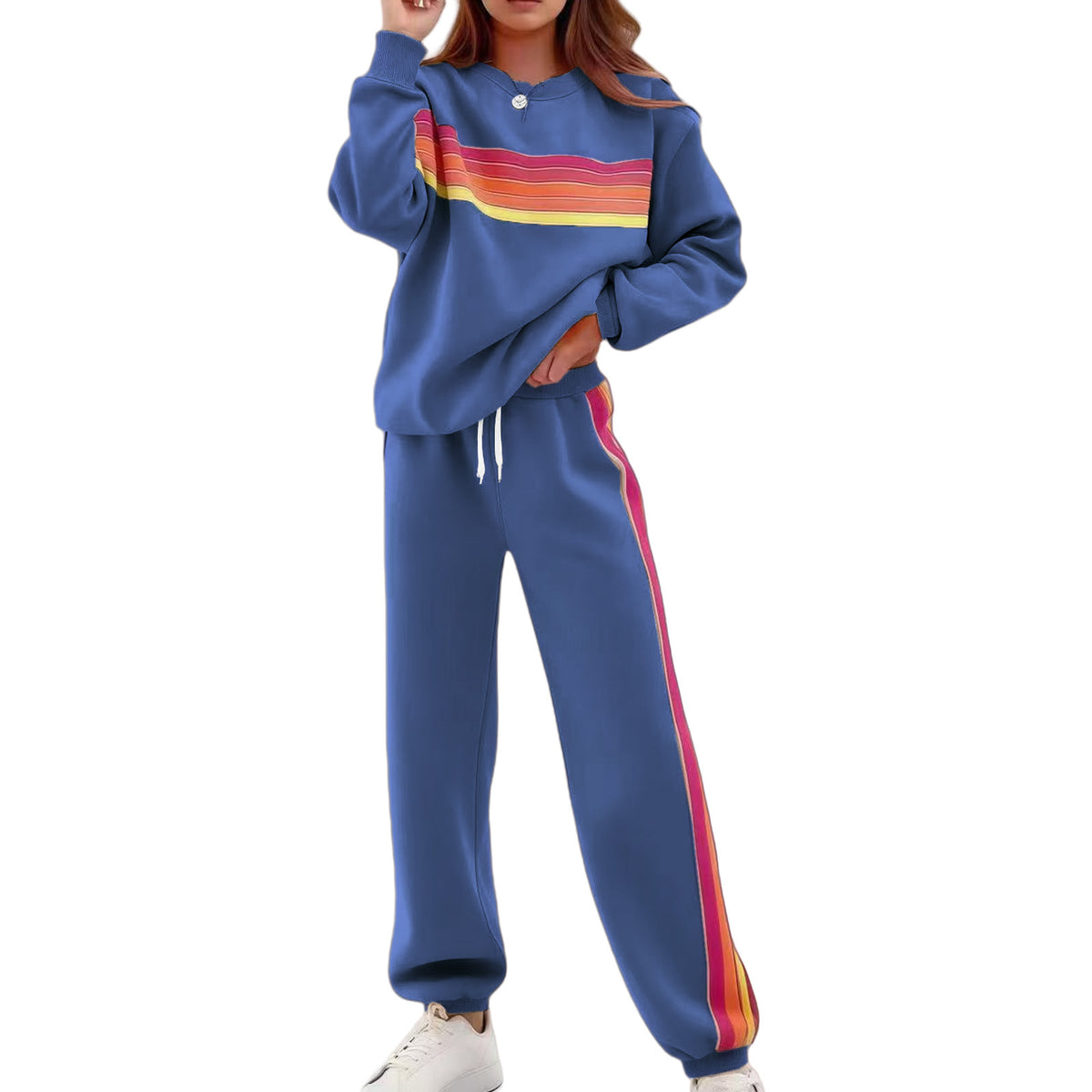 Women's Colorblock Sweatsuit Two Piece Lounge Set