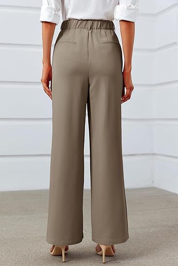 Women's High-Waisted Split Wide-Leg Pants – Elegant Business Trousers