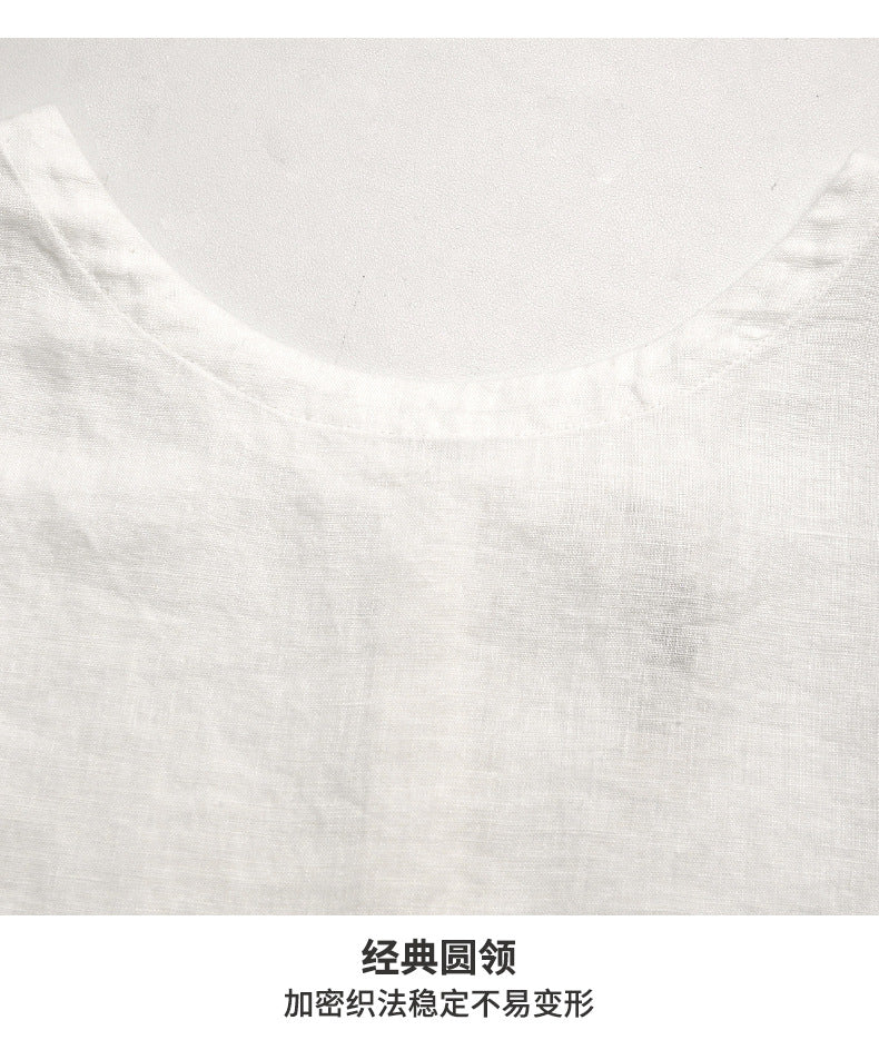 High-End Linen Vest Top Womens Reversible Sleeveless Casual