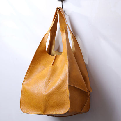 Large Soft PU Leather Tote Bag with Oversized Capacity