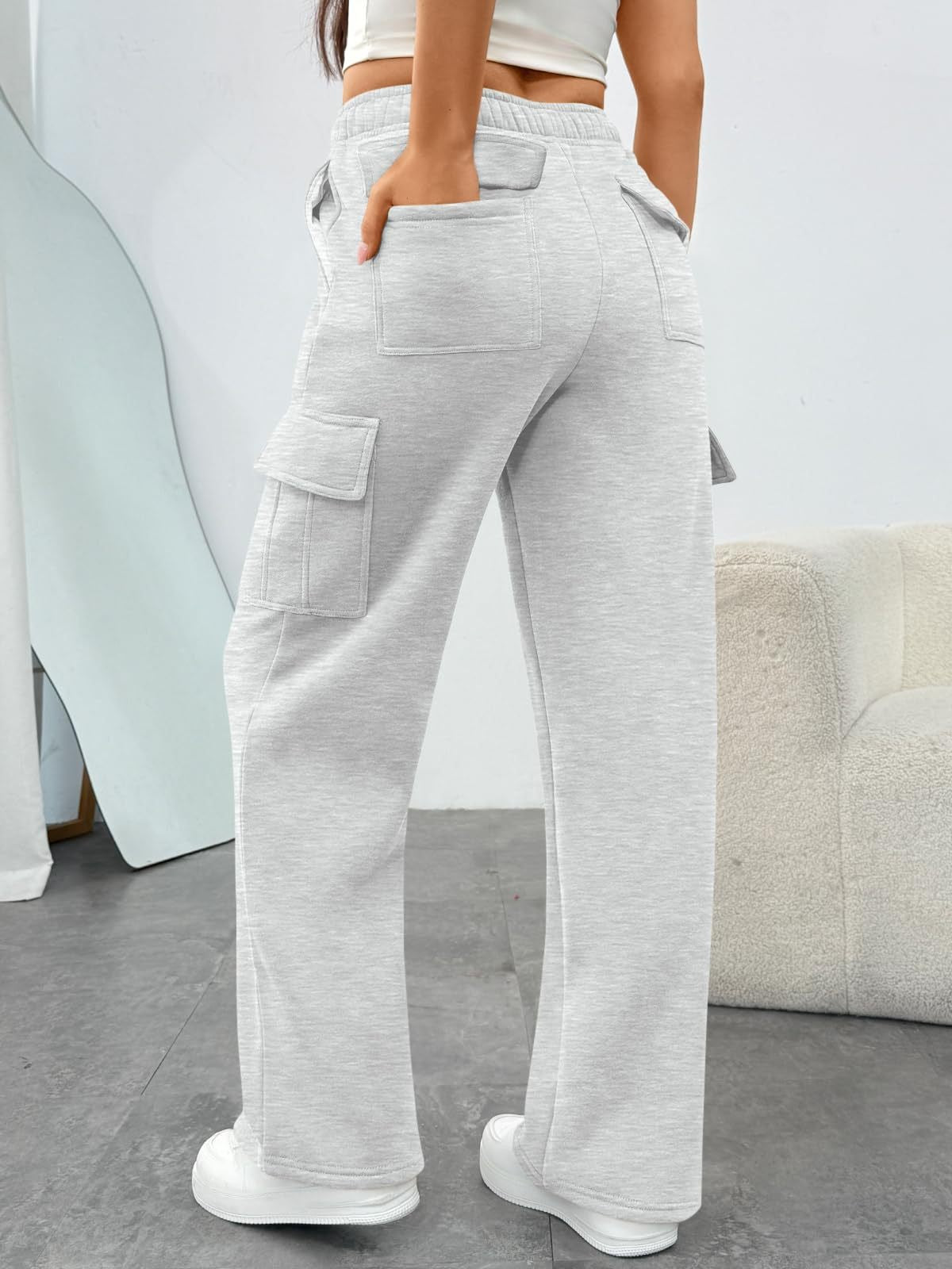 Women's High Waisted Wide Leg Cargo Pants