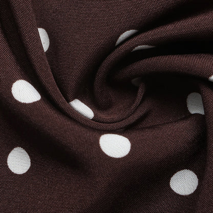 Brown Polka Dot Square Neck Sleeveless Maxi Dress Summer Vacation