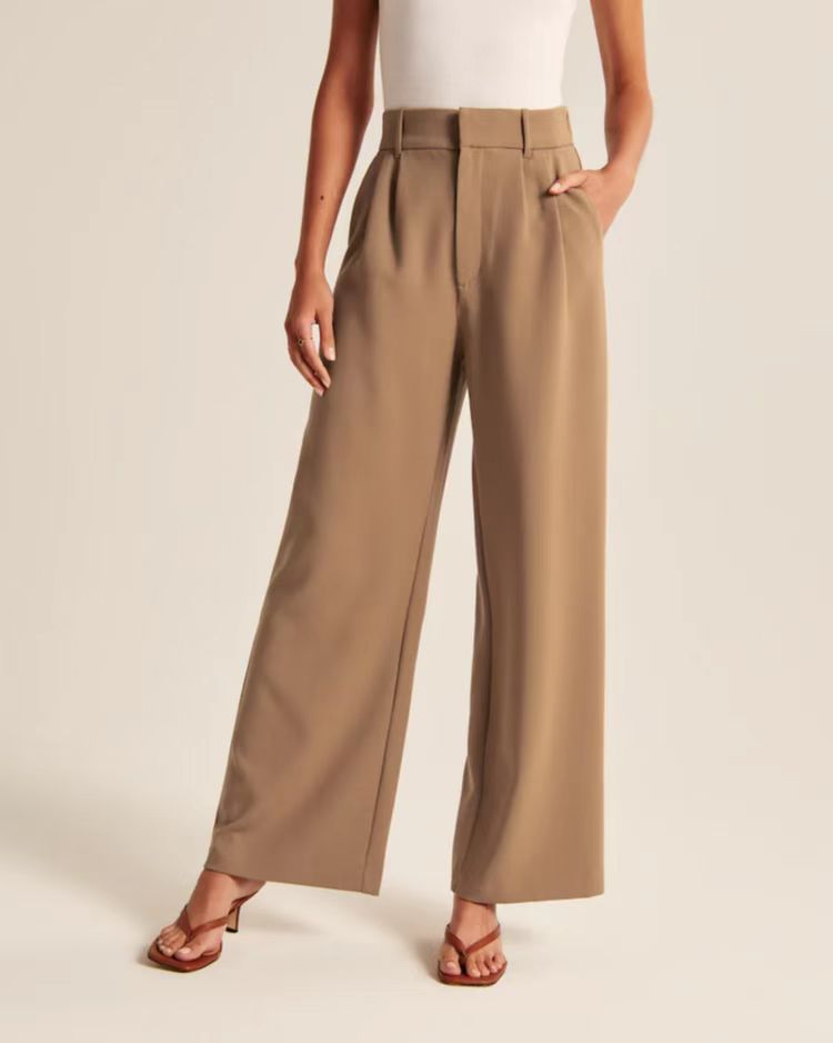 Women's High Waisted Wide Leg Dress Pants with Pockets