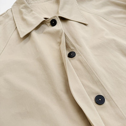 Women's Oversized Long Khaki Trench Coat