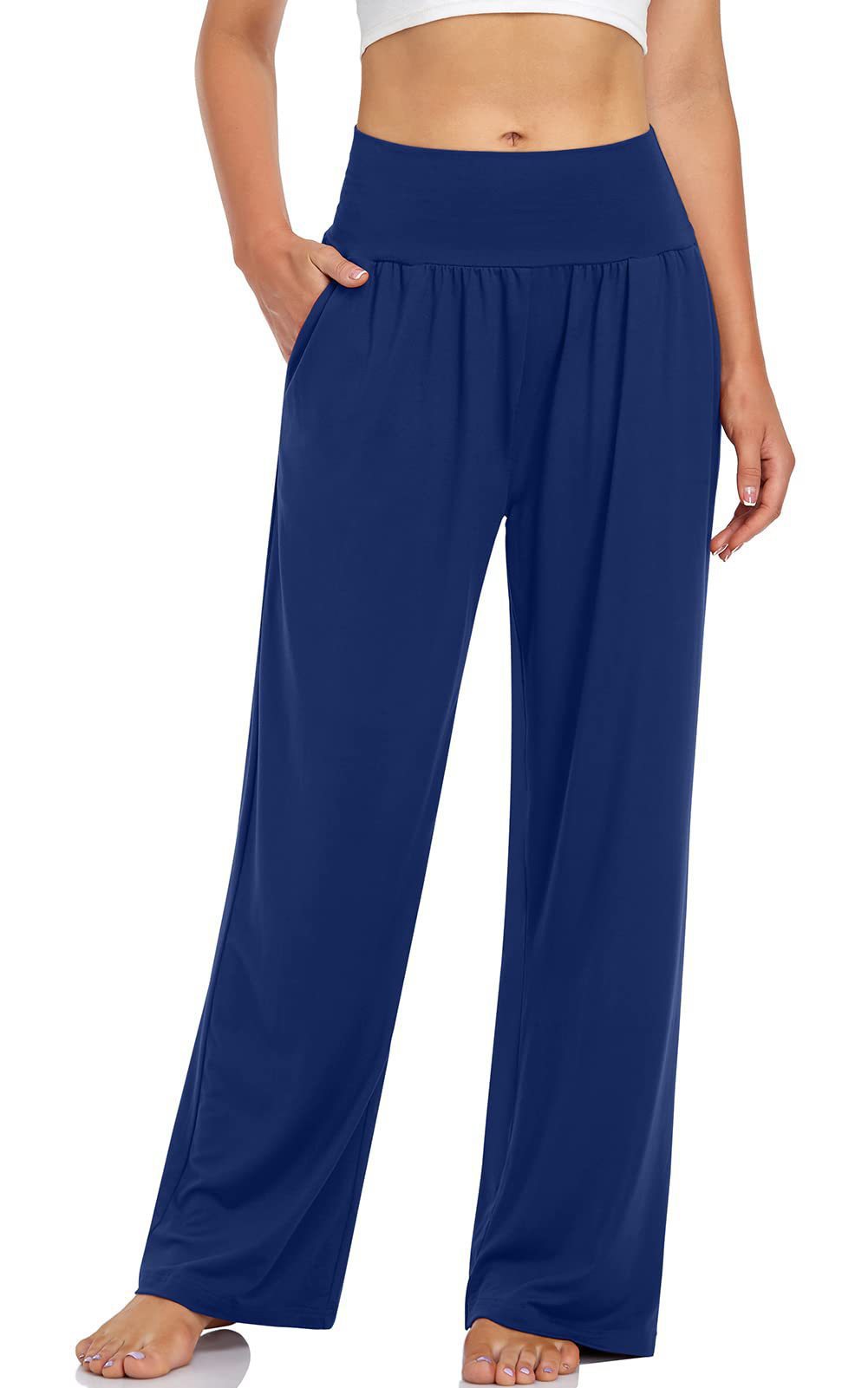 Women's High Waisted Wide Leg Yoga Pants with Pockets