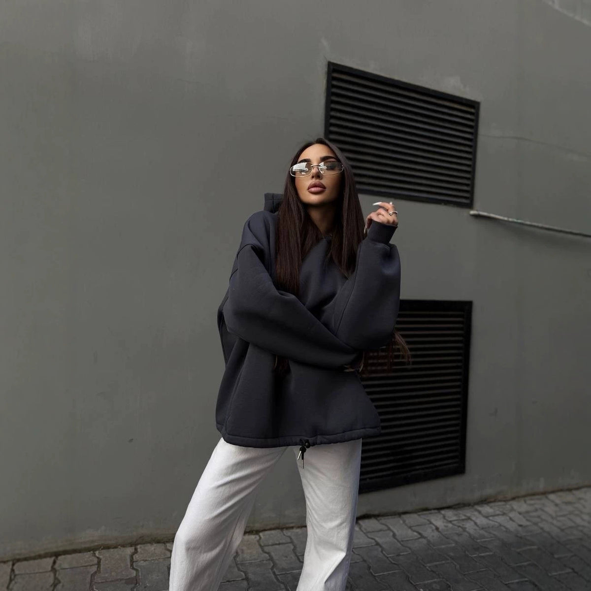 Women's Oversized Fleece Drop Shoulder Hoodie