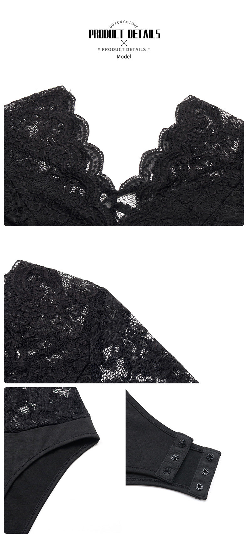 Long Sleeve Lace Bodysuit Deep V Neck Sheer Mesh Top