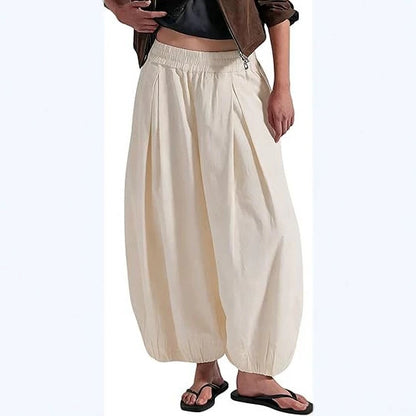 Women's Loose Wide Leg Pants Elastic Waist Casual Trousers
