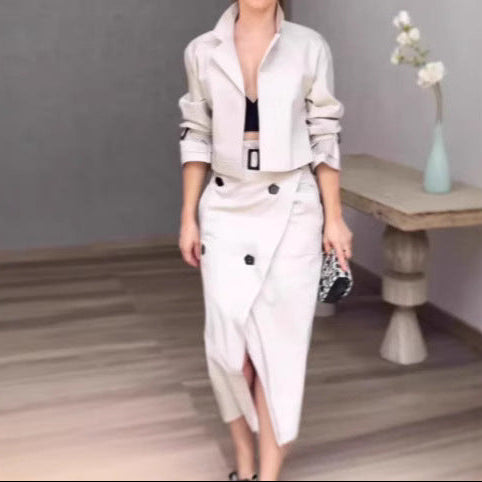 Women's 2 Piece Crop Blazer & Pants Set Casual Chic