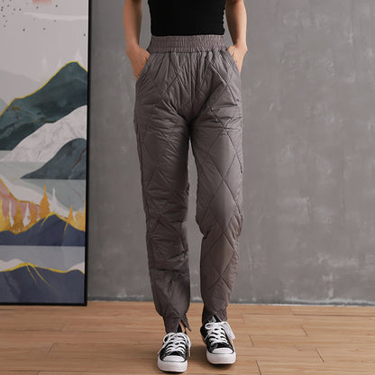 Women's High Waist Quilted Thermal Joggers Winter Pants