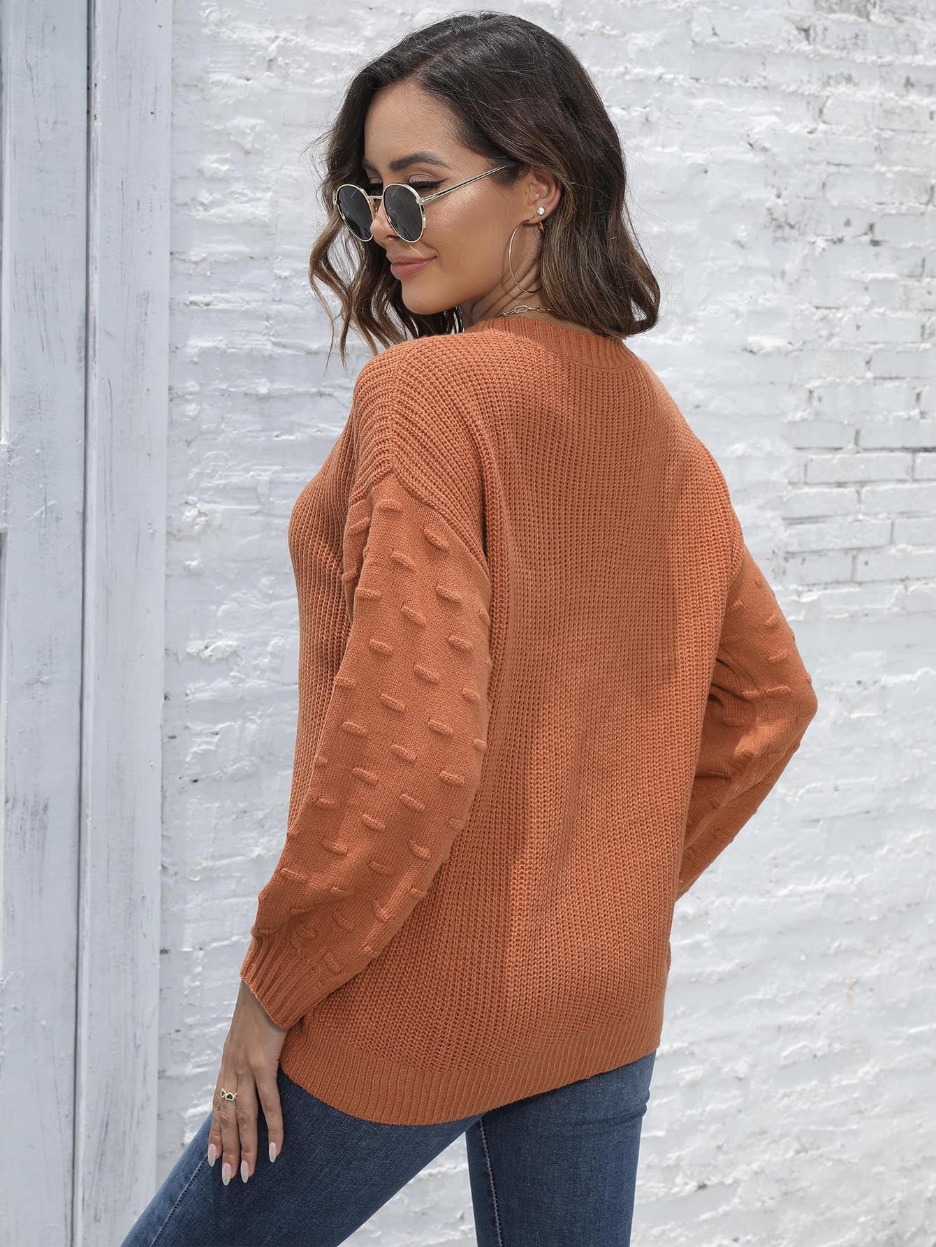 Women's Sweater Long-sleeved Bottoming Shirt Solid Color Casual Sweater