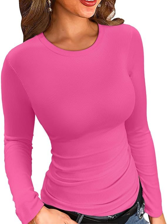 Ribbed Mock Neck Long Sleeve Slim Fit Top